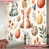 2pcs Easter Bunny with Painted Eggs Curtains 2D Printing Spring Theme Design Pastel Color Animal Floral Pattern for Living Room