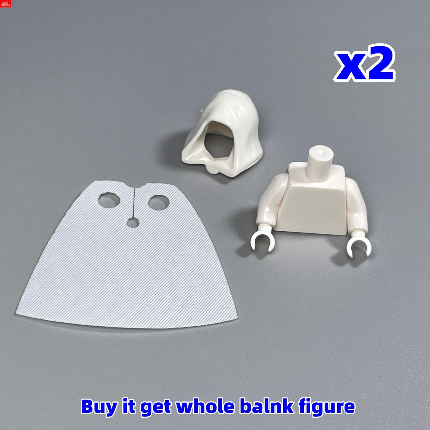 

Non-Toxic Moc Bricsk Blue White Black Blackish Green Cape Blank Body Part Hood Educational Building Blocks Children S Kids Toys