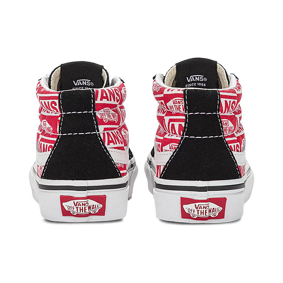 Vans Sk8 - Mid Reissue Comfortable Simple Mid-Top Kids Skate Shoes Kids Sneaker Black Red VN000BVPBRR