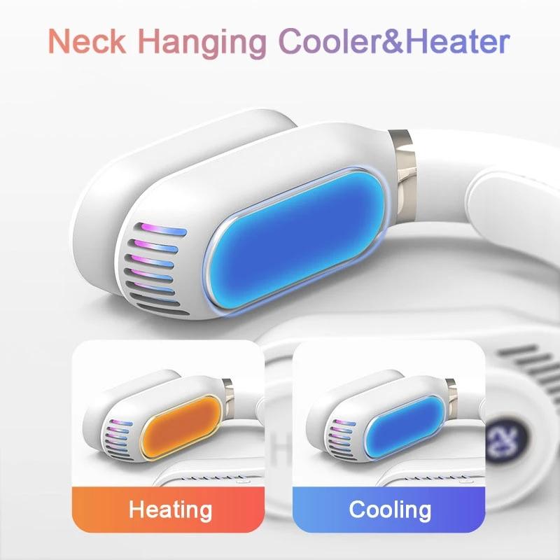Portable Wearable Air Conditioner 2 In 1 Neck Hanging Cooler Warmer USB Rechargeable Personal Bladeless Fan for Travel Office