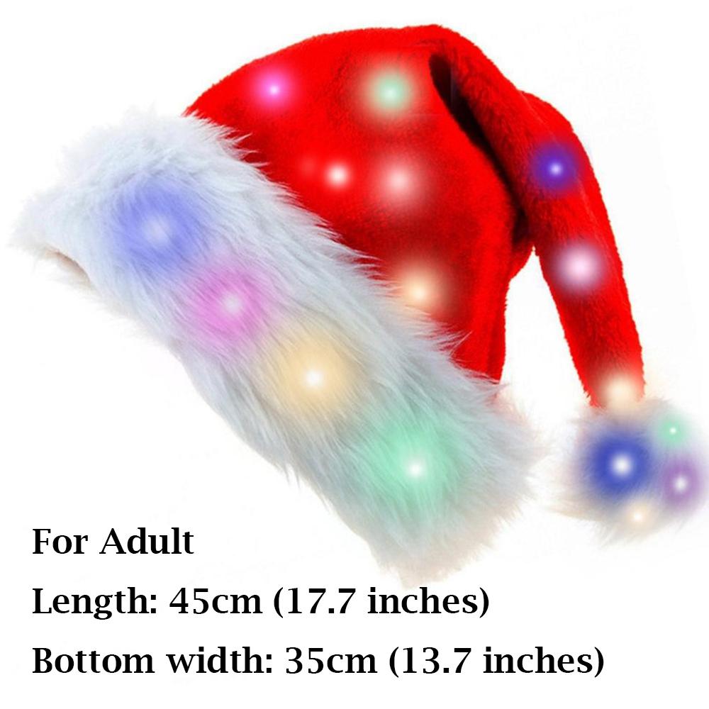 Christmas Party Hat Battery-Powered Plush Christmas Hat Light Up Santa Hat Festive For 2026 Christmas Party Holiday Celebration