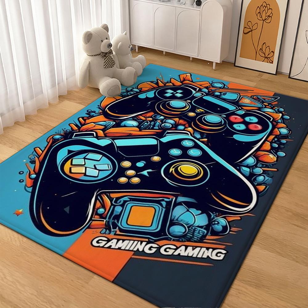 Colorful Game Controllers Patterned Rug Absorbent Nonslip Carpet For Bedroom Kitchen Bathroom Home Decor Halloween Gift
