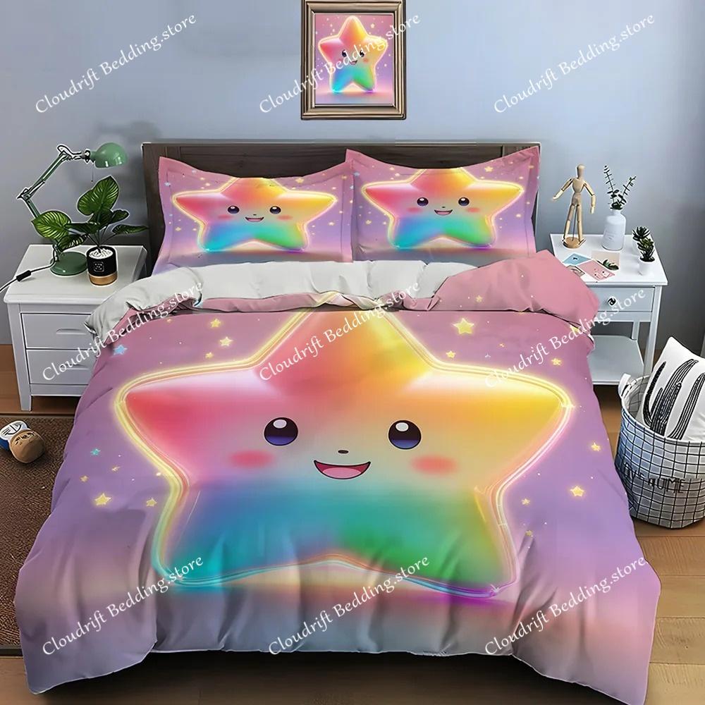 Cute Cartoon Stars Print Bedding Set Adult and Kids Bedding Set Luxury Children's Gifts Home Textileextile Luxury Gift