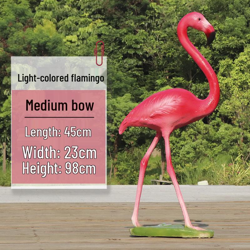 Fiberglass Flamingo Sculpture for Garden and Pond Decorations