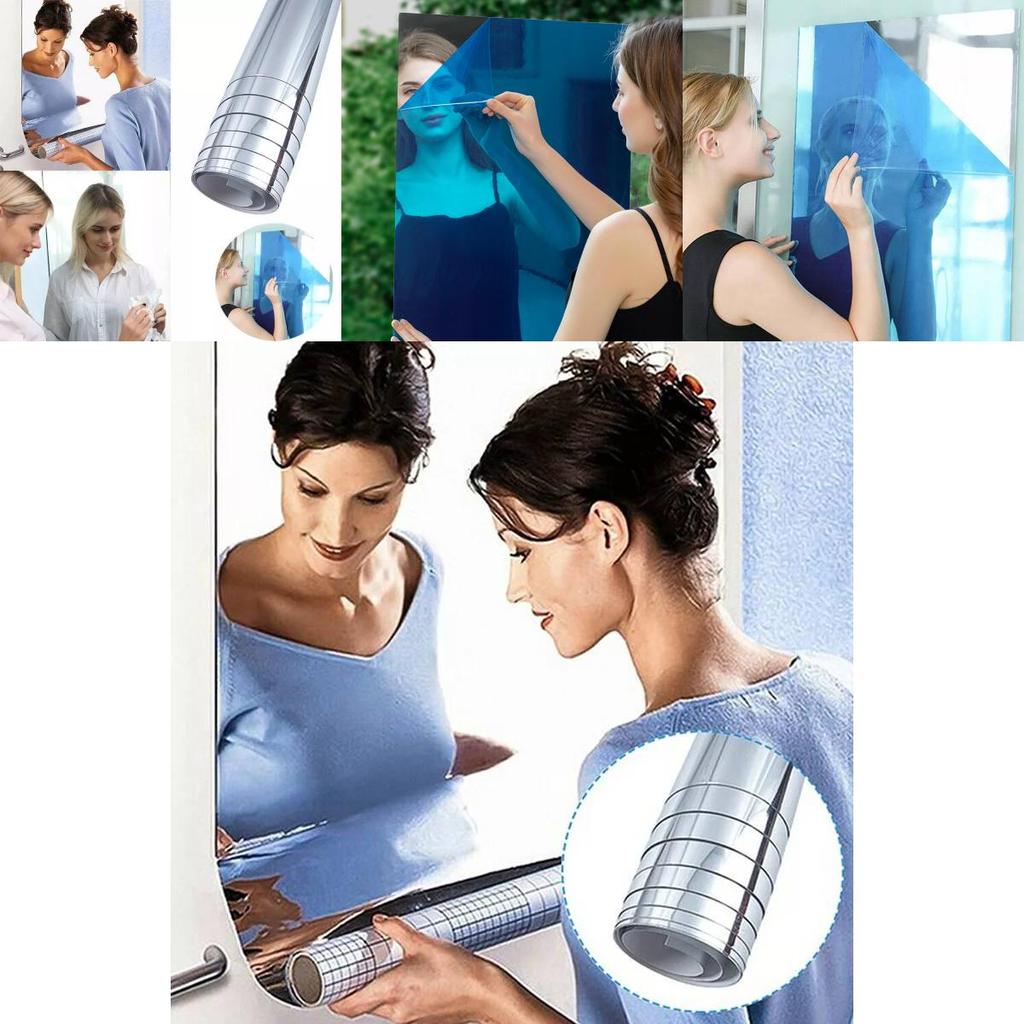 Self Adhesive Mirror Wall Stickers Soft Mirror Decorative Reflective Film For Home Decor