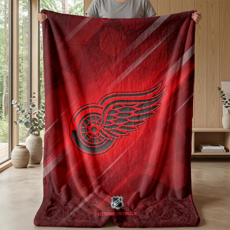 Detroit Red Wings Flannel Fleece Blanket Cozy Warm Throw Blanket For Couch Bed Travel All Season Use
