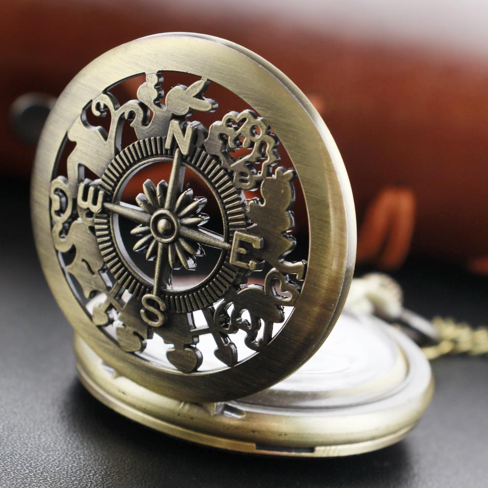 New Bronze in Wonderland Theme Quartz Pocket Watch Pendant Pocket Necklace Watches with FOB Chain Gifts Dropshipping