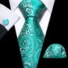 Designer Blue Ties for Men 10 Styles Necktie Pocket Square Cufflinks Set Wedding Dating Party