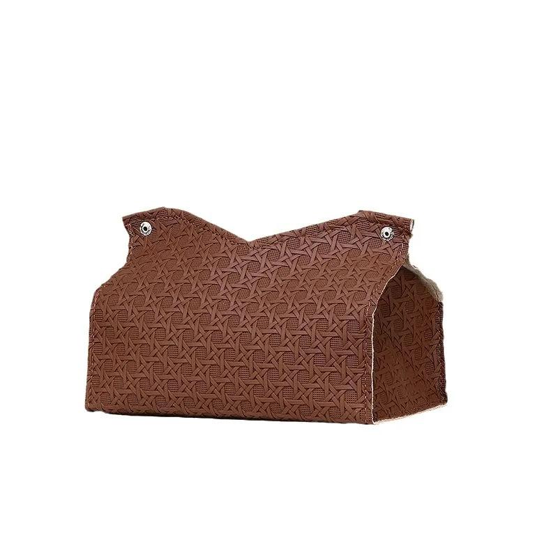 Living Room Coffee Table PU Leather Tissue Box Nordic Simple Plain Paper Tissue Boxes