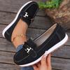 2025 Spring New Women's Buckle Low-top Casual Shoes Fashion Round-toed Vulcanized Shoes Comfortable Slip-on Women's Flat Shoes