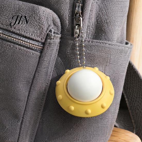 Portable Anxiety Relief 3D Printed UFO Decompression Toy, Creative Flying Saucer Fidget Pendant with Tactile Toy Metal Bead Chain for Stress