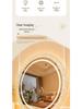 Glacier Wall-Mounted Crystal Lamp Mirror with Acrylic Frame, Wired Version, Three-Color Dimming for Bedroom.