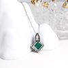 S925 Silver Natural Green Agate Real Gemstone Ring Pendant Necklace Elegant and Noble Fine Jewelry Set for Women Birthday Gift