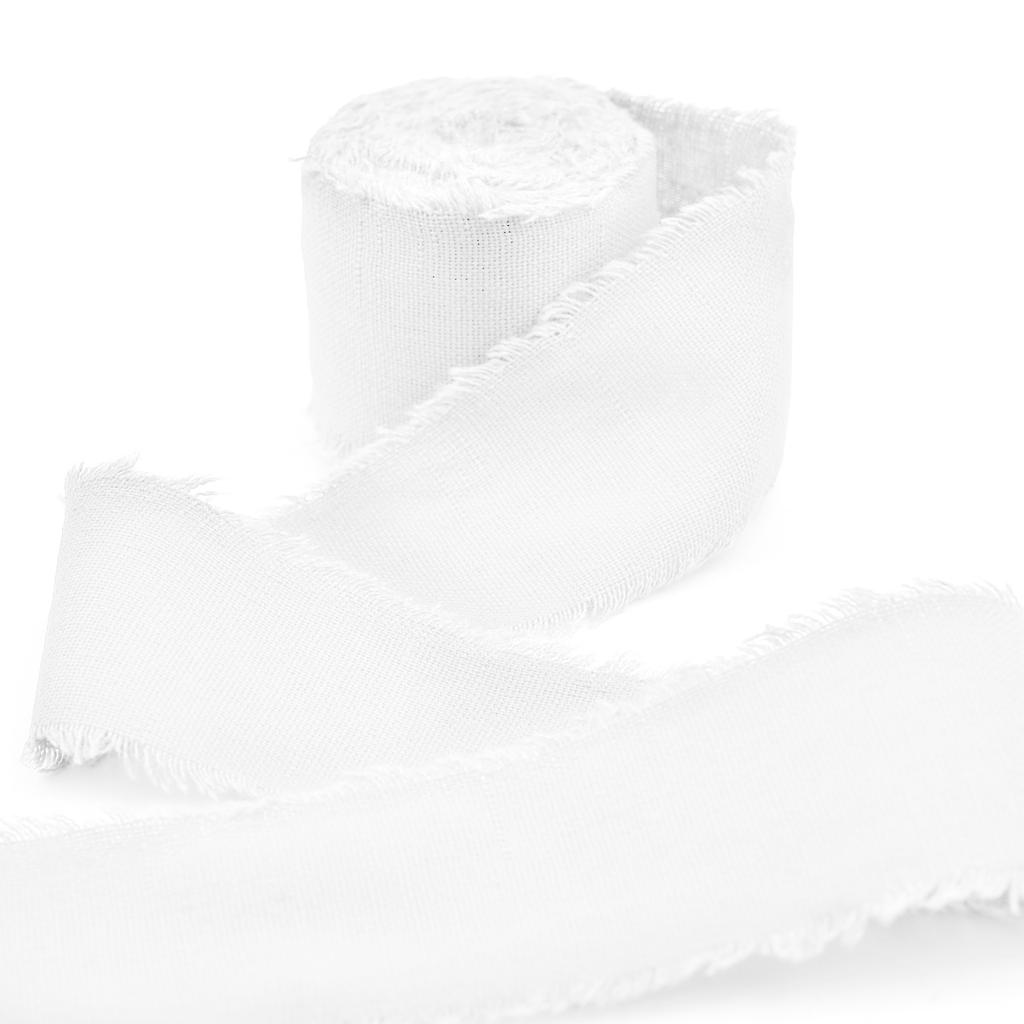 4CM*5M Handmade Frayed Edged Satin Cotton Ribbon For Wedding Invitation Wrapping Bouquets Birthday Party Decorations Gifts