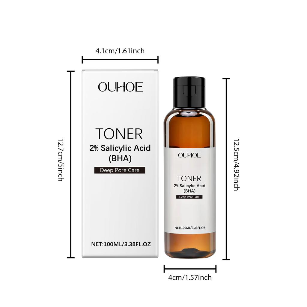 Salicylic Acid Toner for Acne Removing Control Oil Shrink Pores Remove Pimple Exfoliating Moisturizing Brighten Facial Toner