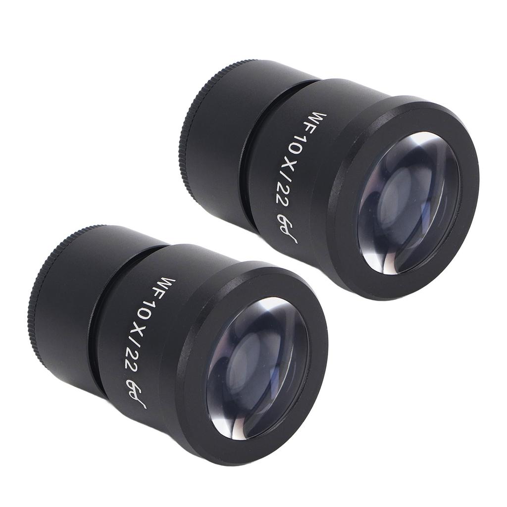 2 Stück Mikroskop-Okular 10X Aluminiumlegierung Weitwinkel Biologisches Okular 22mm Augenabstand 30mm Einbaumaß