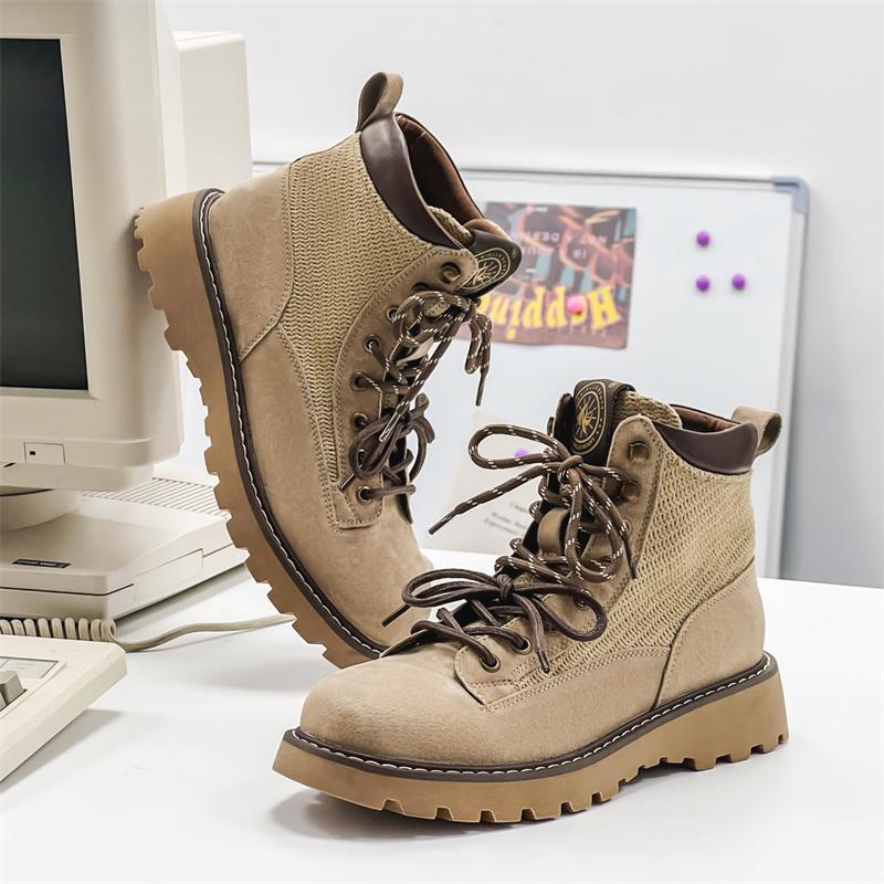 MódaPravá Kůže Kotníkové Boty pro Muže Protiskluzová Platforma Pánské Ležérní Boty Britský Styl Luxusní Pánské Chelsea Boty Volnočasová Chůze