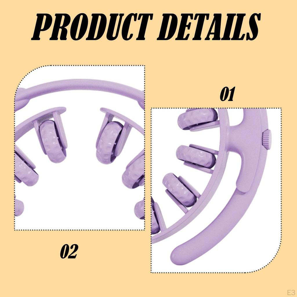 Leg Massage Tool with 12 Wheels Detachable Compact for Calves Arms 11x10.2x1.6inch Versatile