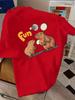 Male Cotton Crew Neck Tee Cartoon Capybara Play Badminton Fun Print Loose Short Sleeve Casual Summer Sports Daily Animal T Shirt