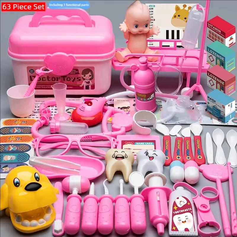 Arzt Krankenschwester Rollenspiel Set Medizinische Werkzeuge Mit Stethoskop Spritzen In Einer Spielzeug-Trolley-Box Ideales Geschenk für Kinder Jungen Mädchen