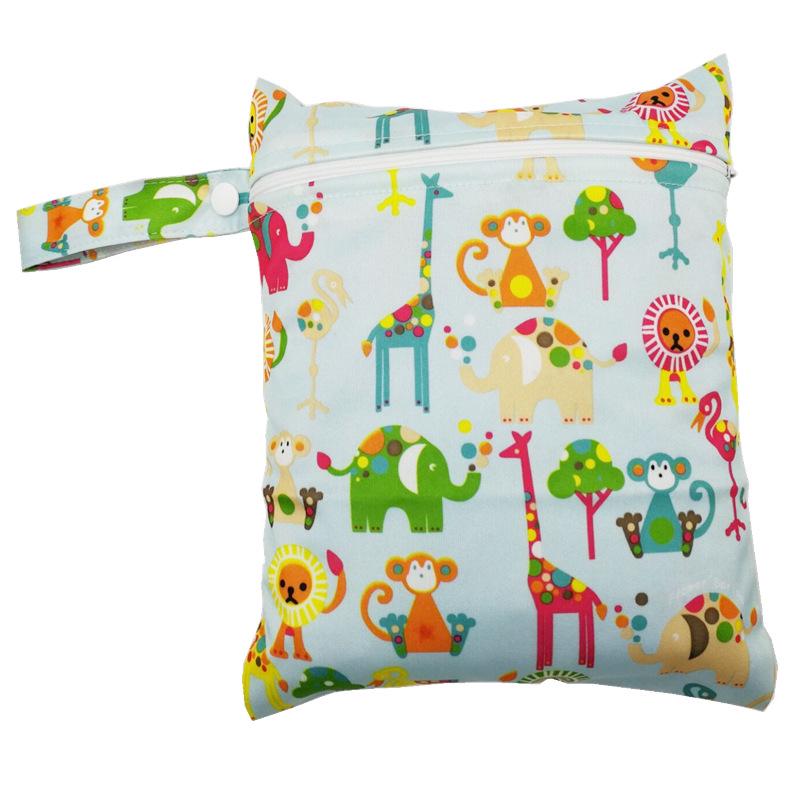 20x25CM Cartoon Print Waterproof Storage Bag - Single Pocket, Wet/Dry, for Baby Stroller