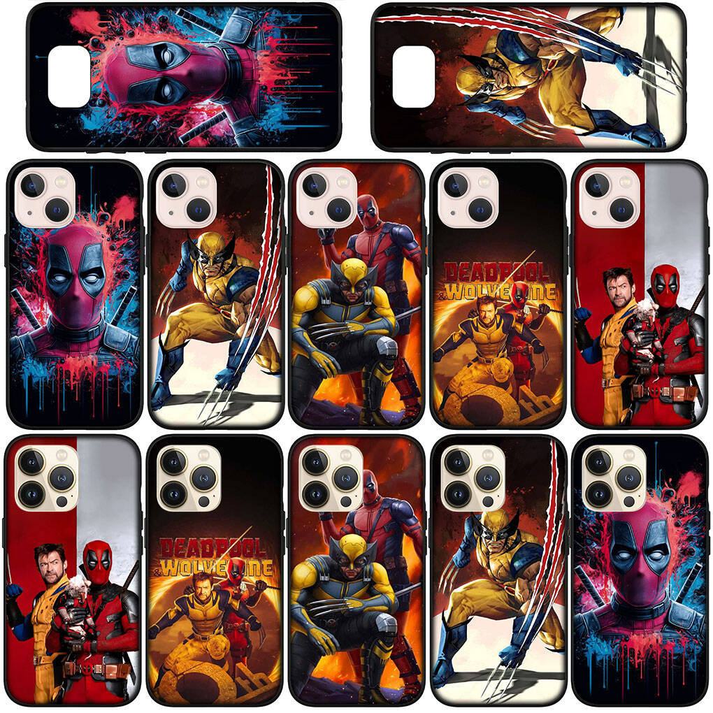 Phone Case for iPhone 17 16 15 Plus 16E Huawei P30 P20 Lite Y9 Redmi Note 14 12 11 13 Pro Max OPPO A60 A80 A40 A18 A38 Comics Wolverine Deadpool Cover