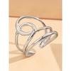 Vintage Koninklijk Gebreide Meerlaagse Open Ring 1 Stuk Dik Verstelbaar Boheemse Dames All-Season Cadeau Mode Chic Veelzijdig Accessoire