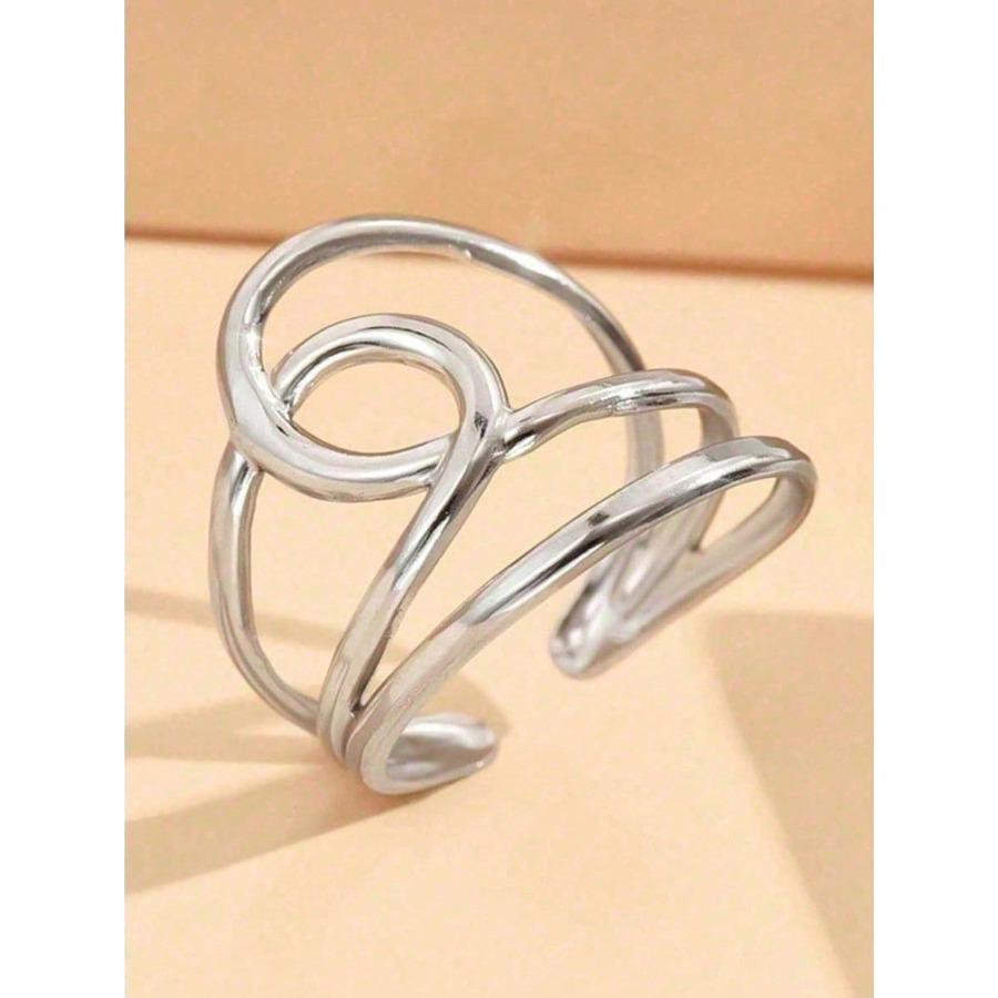 Vintage Koninklijk Gebreide Meerlaagse Open Ring 1 Stuk Dik Verstelbaar Boheemse Dames All-Season Cadeau Mode Chic Veelzijdig Accessoire