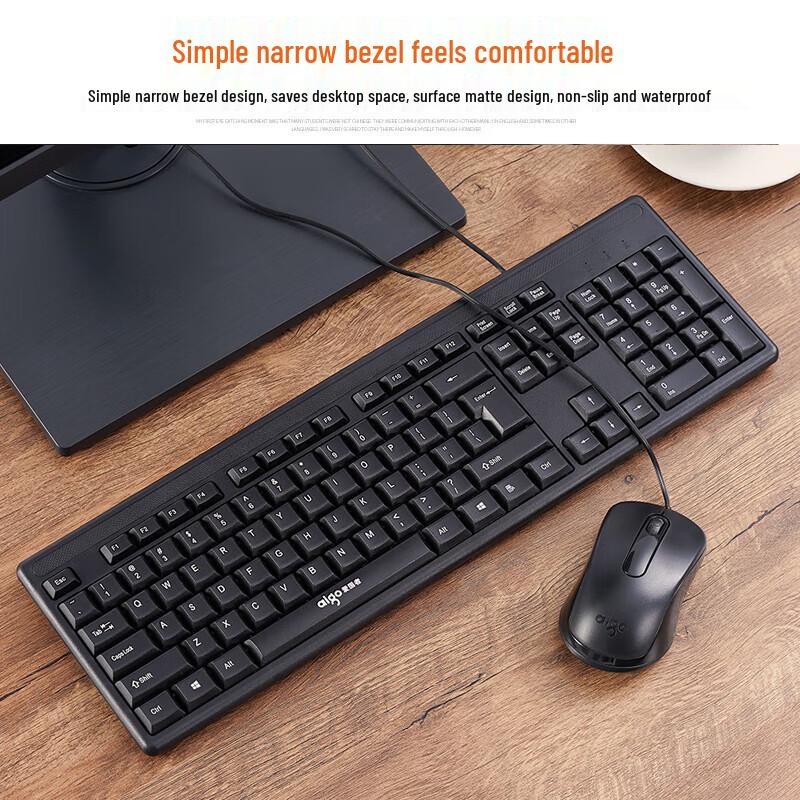 Aigo W9520 Wired Ergonomic Keyboard and Mouse Combo