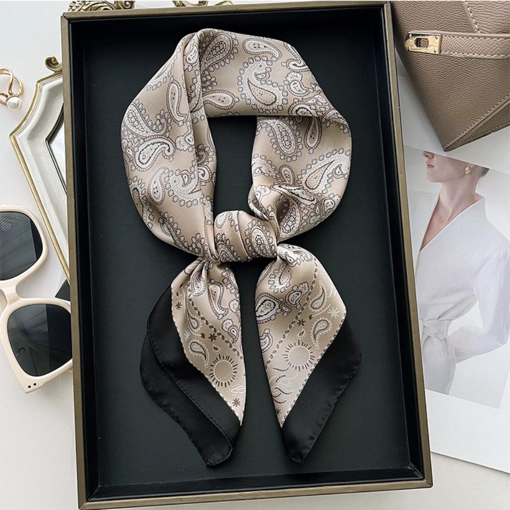 Luxury Print Square Silk Scarfs For Women Decorate Neck Ties Fashion 70*70Cm Kerchief Lady Summer Beach Hijab Female Neckerchief