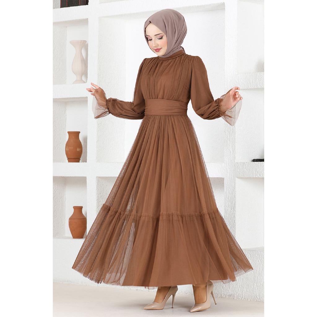 Belted Chiffon Evening Dress End5521 Taba