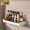 Modern White Aluminum Alloy Wallmounted Spice Rack With Multifunctional Storage For Kitchen Organization