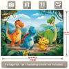 Cartoon Dinosaurier Party Hintergrund 120x80cm Polyester Hintergrundtuch für Kindergeburtstag Fotokabine Dekoration