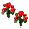 2 Pcs 12.6inch Artificial Geranium Bush UV Resistant Nonwoven Garden Plants Bush No Upkeep Required for Indoor Home Floral Decor