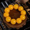 Ethnic Style Amber-Look Buddhist Beads Bracelet - Unisex Chicken Fat Yellow Strand