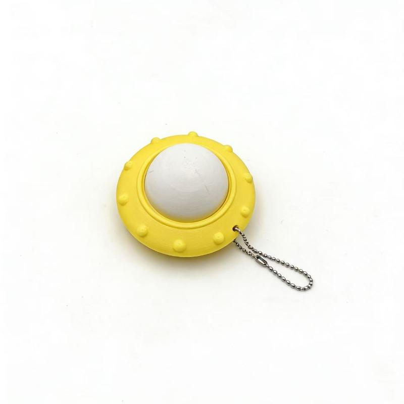 Ufo Shaped Decompression Clicker Keychain Toy 3D Printed Fidget Stress Relief Toy Stress Relief Mechanical Keyboard Key Pendant