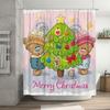 Tu Christmas Shower Curtain Festive Holiday Decor Merry Xmas Bathroom Set Holiday Themed Backdrop Winter Village Cozy Home Gift