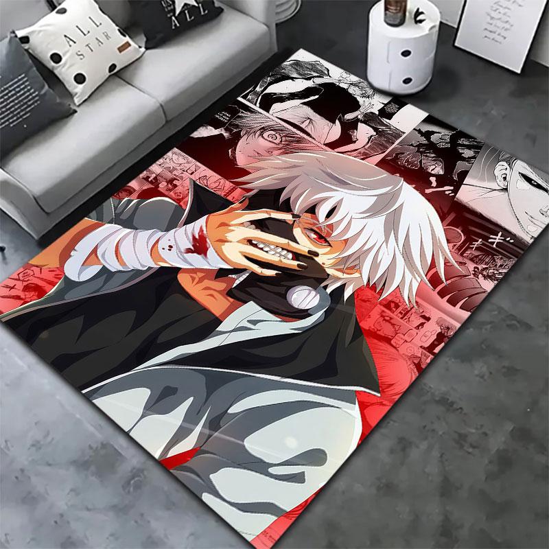 Tokyo Ghoul Teppich Teppich für Wohnzimmer Schlafzimmer Zuhause Sofa Dekoration Kinder Spielen Rutschfeste Bodenmatte