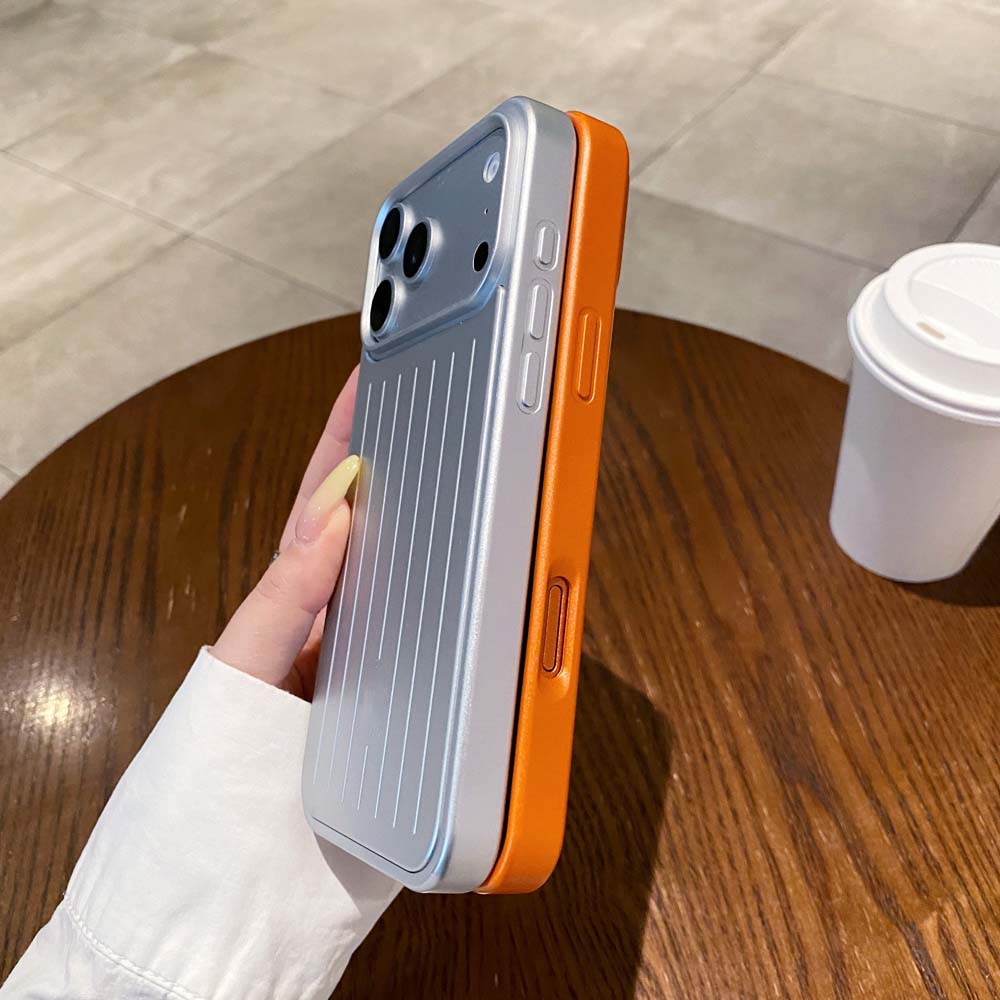 Aluminiumlegierung Handyhüllen für iPhone 18 17 16 15 14 Pro Max 3D Wellenstreifen Rückseite Luxus Business Gepäckabdeckung für Rimowa