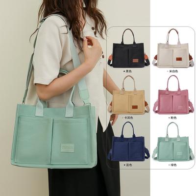 New Canvas Bag Women's Large-capacity Multi-pocket Shoulder Bag Bag Women's High-value Messenger Bag