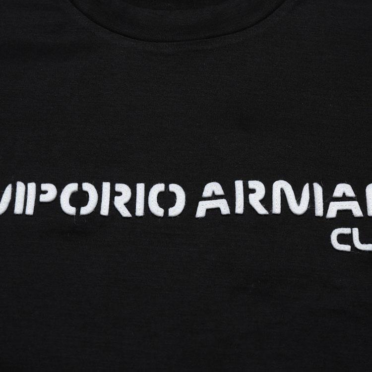 Emporio Armani Letter Logo Lyocell Fiber Round Neck Short Sleeve T-Shirt Men Tops Black 3L1TCE-1JUVZ-0999