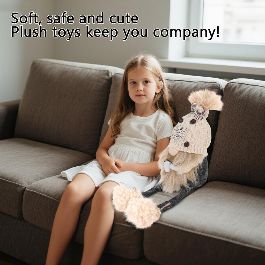 Coffee Goblin Doll Decoration, Coffee Bar Rack Ornament, Suspended Leg Sitting Posture