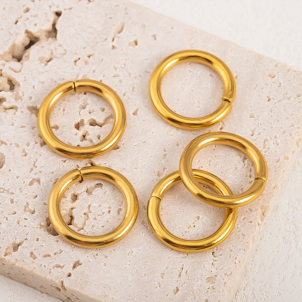4pcs 10pcs NO Fade Stainless Steel PVD Big Hole Open Jump Rings Width 16 to 20mm Split Rings Connectors Hairband Jewelry Finding