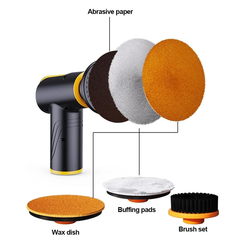 Wireless Car Polisher 4000mAh Cordless Dual-Speed Buffer Scratch-Free Soft Pad Home Auto Waxing Machine