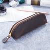 Vintage Reißverschluss Leder Federmäppchen Perfekte Größe Aufbewahrung für Männer & Frauen Schreibwaren & Make-up-Utensilien