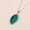 Malachite Leaf Natural Blessing Amulet Power Stone Pendant for Women [Koai]