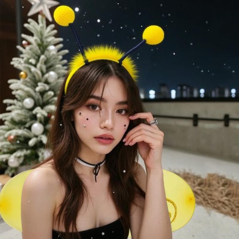 Animal Wing Halloween Costume Accessory Animal Role Play Wing Headband Wand for Women Kid Halloween Masquerade Cospaly