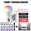 E27 RGB LED Light Bulb 220V with IR Remote Control Color Changing Multicolor + White Lamp Spotlight for Bedroom Party Home Decor