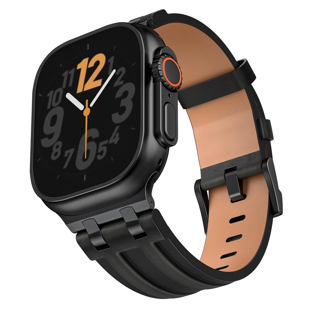 Metal+Leather Band For Apple Watch Ultra 3/2 49mm 42 44 45 46MM High Quality Strap For Iwatch S 11 10 9 8 7 6 5 SE3 Bracelet