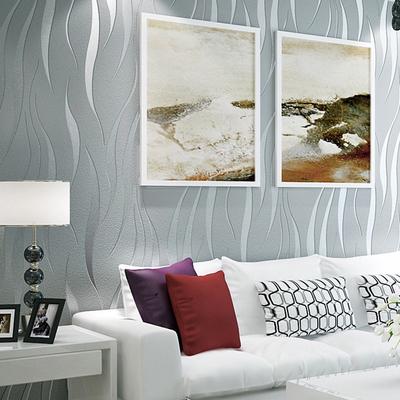 Simple Modern Wave Stripe Non-Woven Wallpaper, Neutral Tone For Interior Decoration